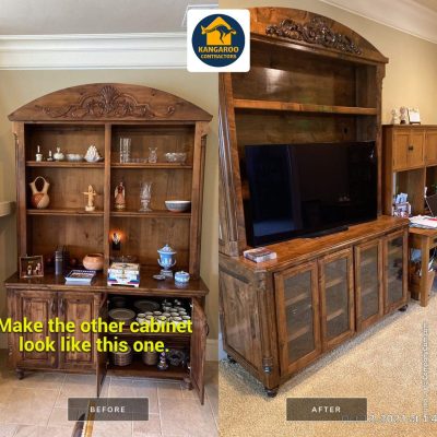 Cabinet before and after McKinney - Kangaroo Contractors