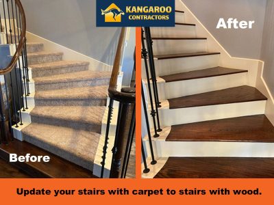 Stairs before and after - Kangaroo Contractors