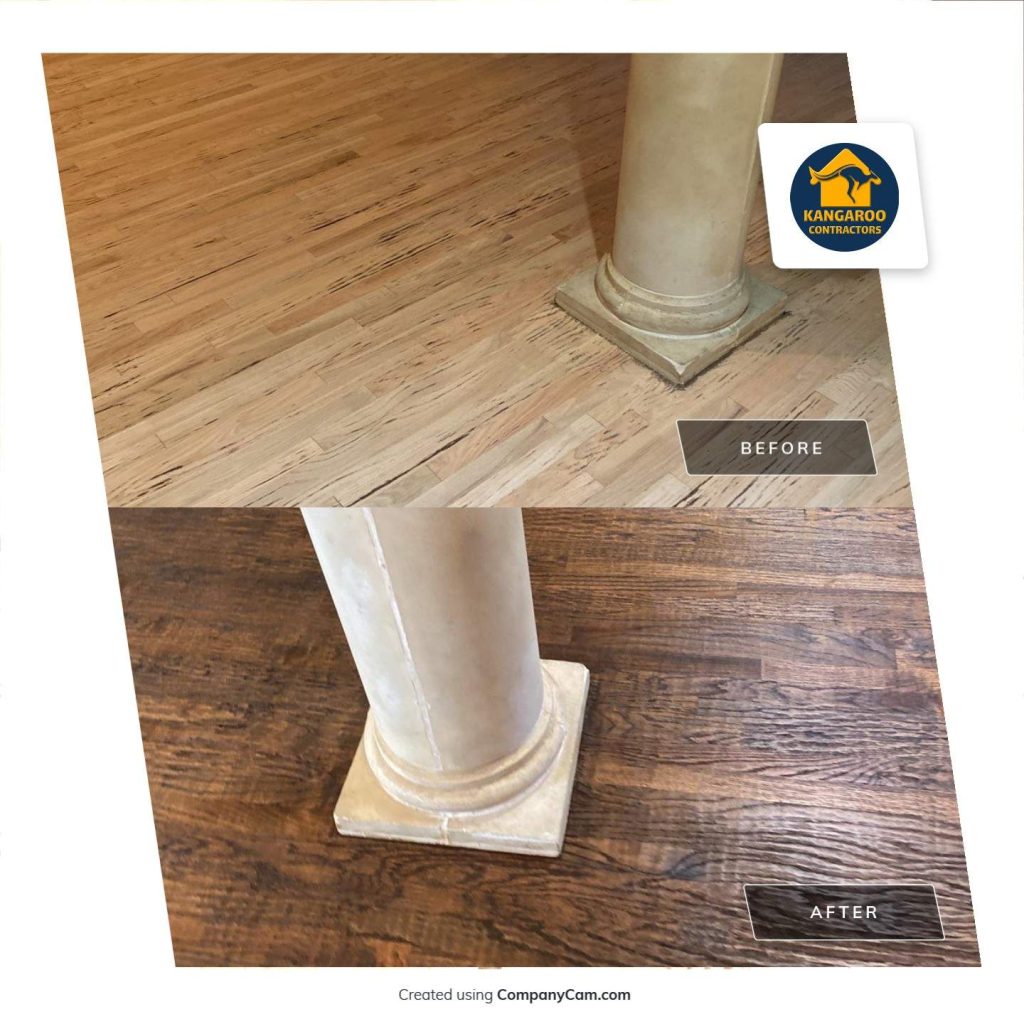 Wood Floor before and after Dallas - Kangaroo Contractors