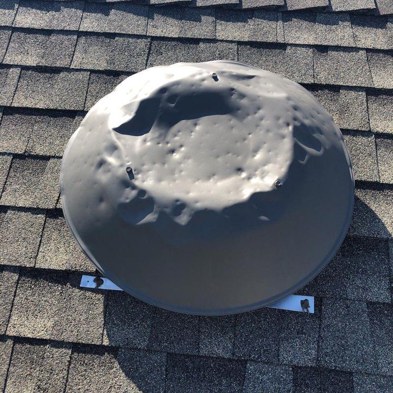 hail damaged roofing vent